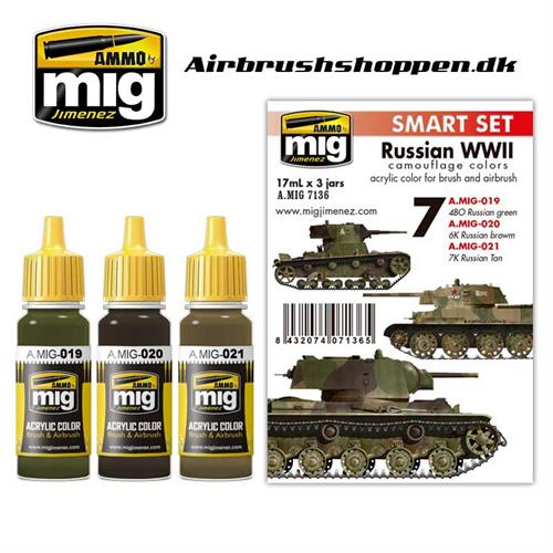 A.MIG 7136 RUSSIAN WWII COLORS 3 x 17 ml